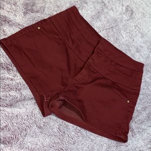 Maroon red shorts